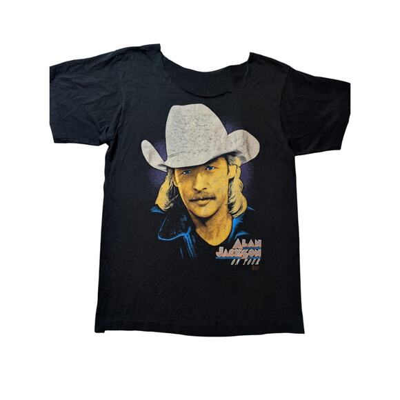 Vtg Alan Jackson Dont Rock The Jukebox Shirt Two Sided Single Stitch 1992 - Picture 1 of 8